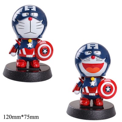 New Solar Power Shake head toys Doraemon cos Captain America Thor Luffy model   123181747155